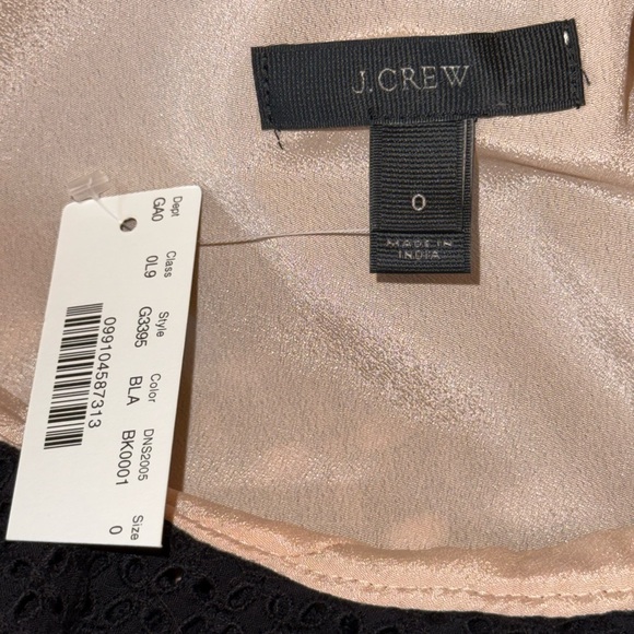 J.Crew NWT Black One Shoulder Ruffle Eyelet Lace Top Size 0 - Picture 11 of 14